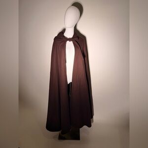 Joseph Magnin Luba Vintage 1960s Brown Wool Hooded Cape